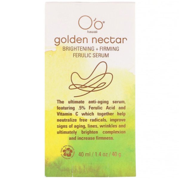 مصل شد وتفتيح الفيرليك Golden Nectar Brightening + Firming Ferulic Serum، السعة 1.4 أونصة (40 مل) O'o Hawaii من متجر روزا في فلسطين