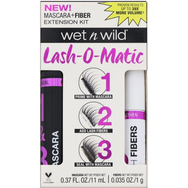 Lash-O-Matic Mascara + Fiber Extension Kit، أسود جدً، 0.37 أونصة سائلة (11 مل) Wet n Wild من متجر روزا في فلسطين