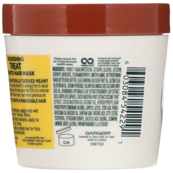 Fructis، ماسك الشعر المغذي المستخدم في دقيقة واحدة، + مستخلص جوز الهند، 3.4 أوقية سائلة (100 مل) Garnier من متجر روزا في فلسطين