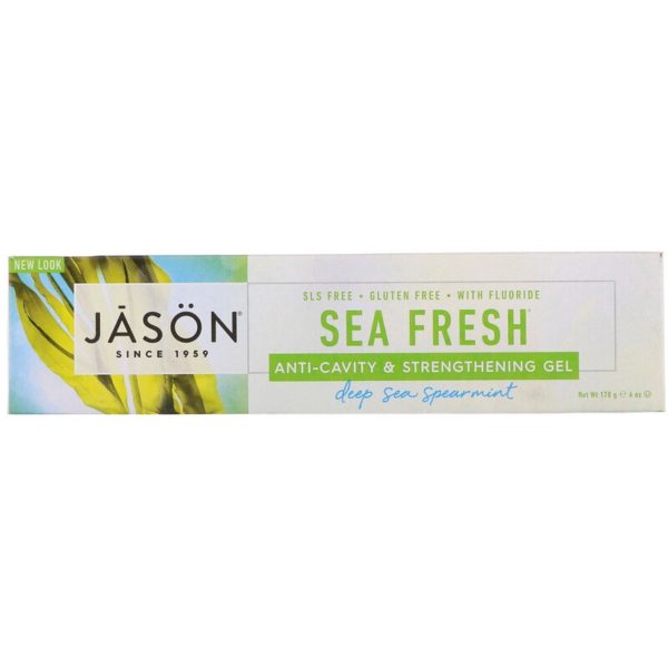 Sea Fresh، جل مقوي ومكافح للتسوس، نعناع سنبلي من أعماق البحار، 6 أونصة (170 جم) جيسون ناتورال من متجر روزا في فلسطين