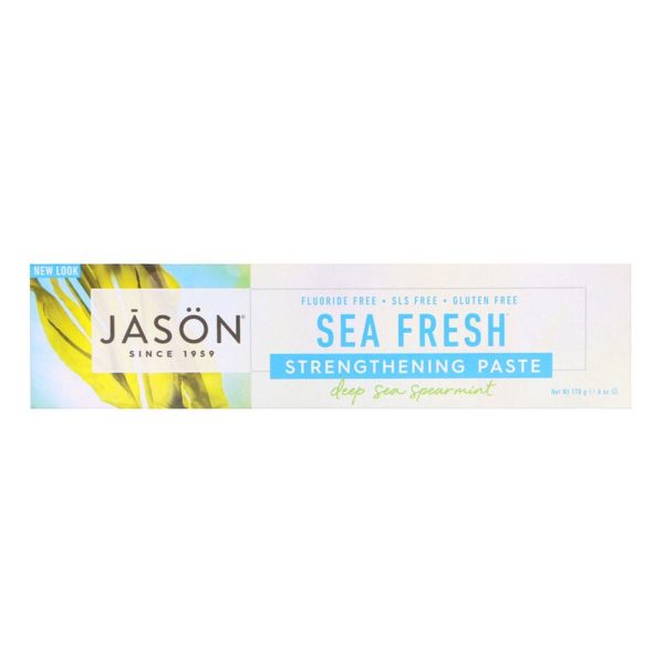 Sea Fresh، معجون لتقوية الأسنان، نعناع أعماق البحار جيسون ناتورال من متجر روزا في فلسطين