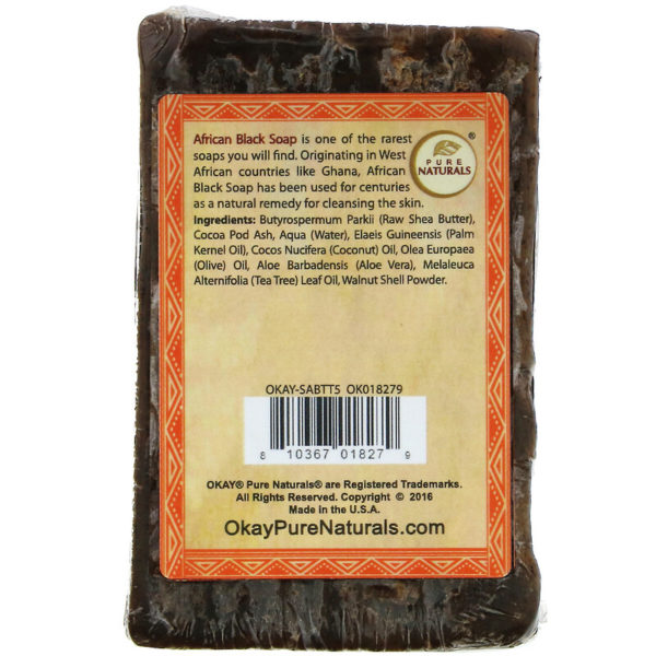 الصابون الأسود الأفريقي، شجرة الشاي، 5.5 أونصة (156 جم) Okay Pure Naturals من متجر روزا في فلسطين