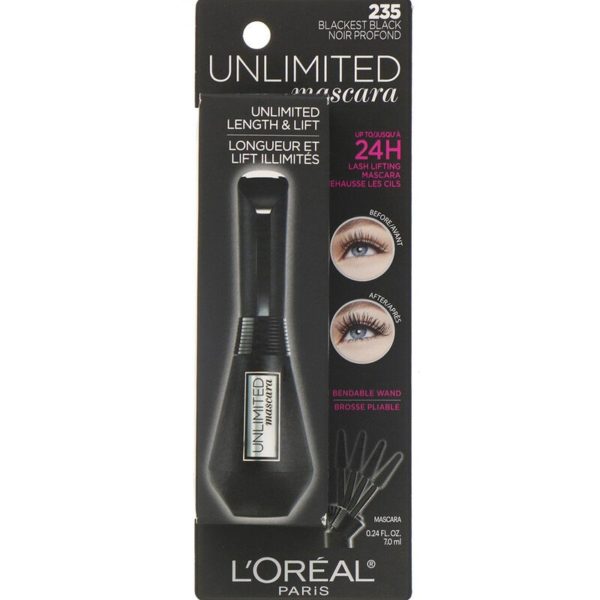 Unlimited Length & Lift Mascara، أسود حالك 235، 0.24 أونصة سائلة (7 مل) L'Oreal من متجر روزا في فلسطين