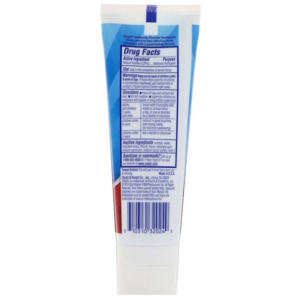 Paw Patrol Anticavity Fluoride Toothpaste، فقاقيع التوت، 4.2 أوقية (119 غرام) Orajel من متجر روزا في فلسطين