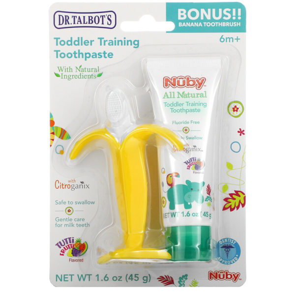 Toddler Training Toothpaste with Banana Toothbrush