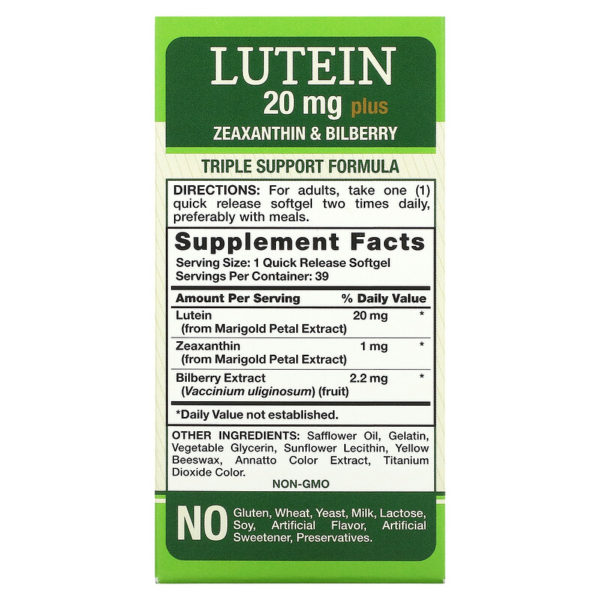 Lutein plus Zeaxanthin & Bilberry