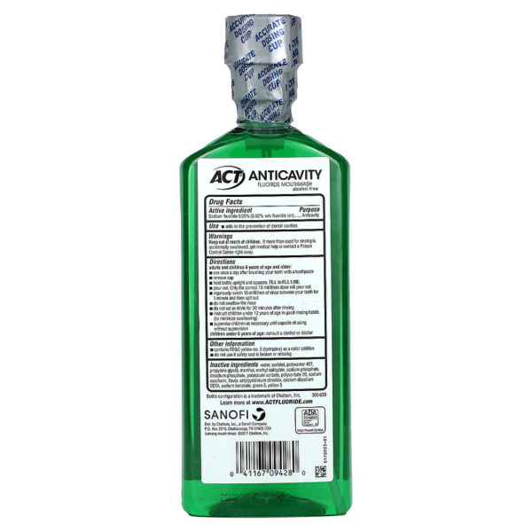 Anticavity Fluoride غسول الفم،  18 أوقية فلوريدا (532 مل) ،Act، من متجر روزا في فلسطين